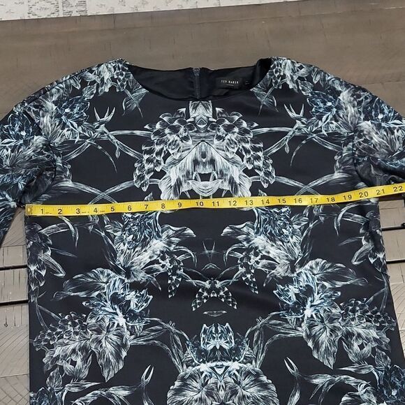 Ted Baker Abstract Berila Evergreen Print Blouse Sz 4 - Picture 6 of 10